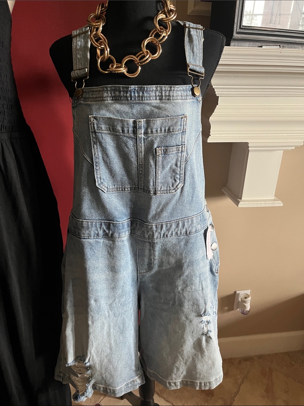 Lane Bryant Light Blue Denim Short Overalls